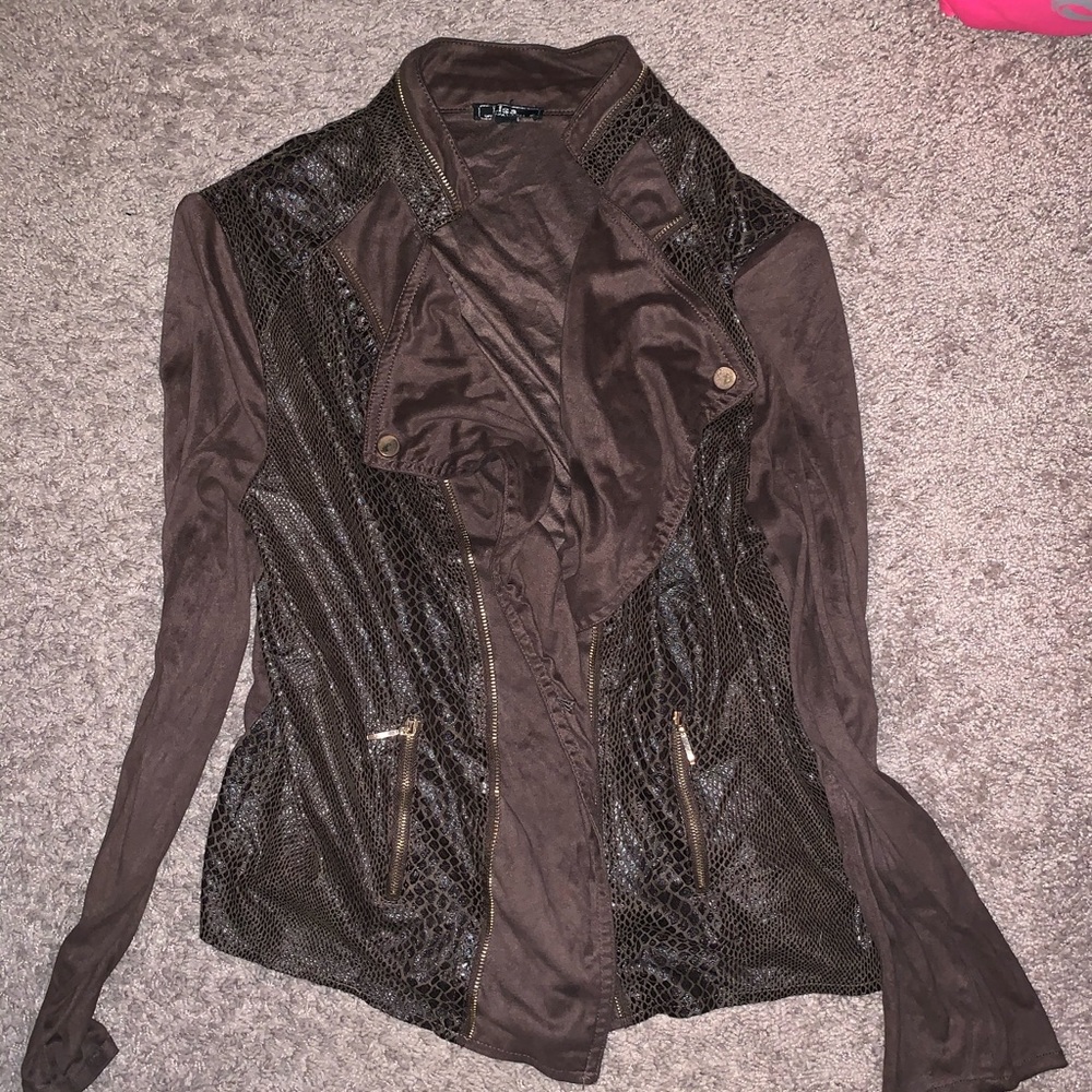 Brown snakeskin print jacket